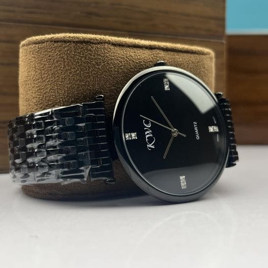 Obsidian Crown – Silver & Black Dial Watch