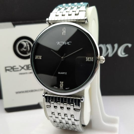 Obsidian Crown – Silver & Black Dial Watch