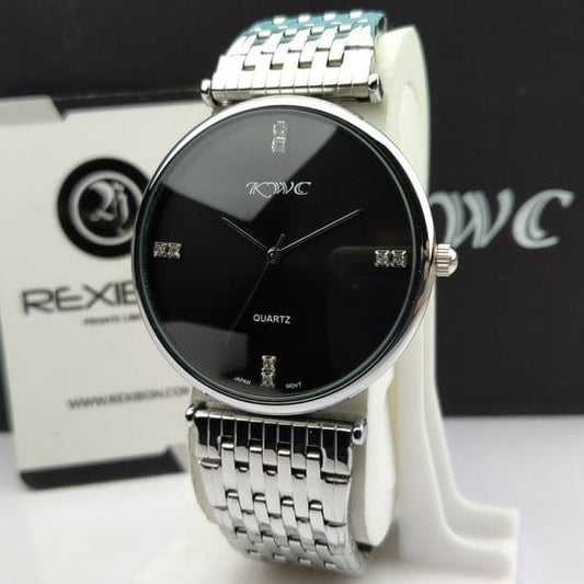 Obsidian Crown – Silver & Black Dial Watch