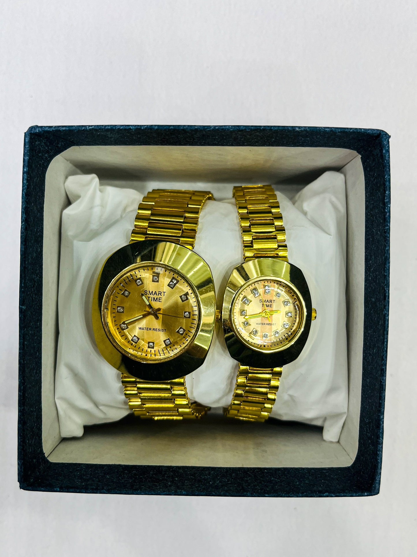 Luxury Gold Couple Watch Set | Matching His & Hers Analog Watches