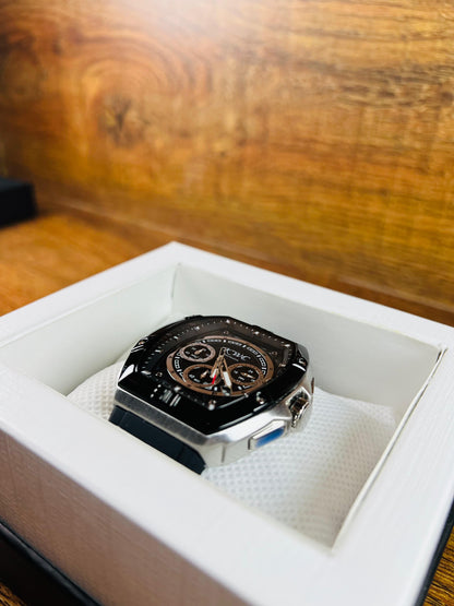 Luxury Men's Chronograph Watch – Black Dial, Rubber Strap | Shahzada Watches Pakistan