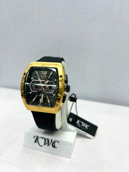 Luxury Gold-Tone Sporty Quartz Watch in Four Premium Colors – Men’s Premium Timepiece