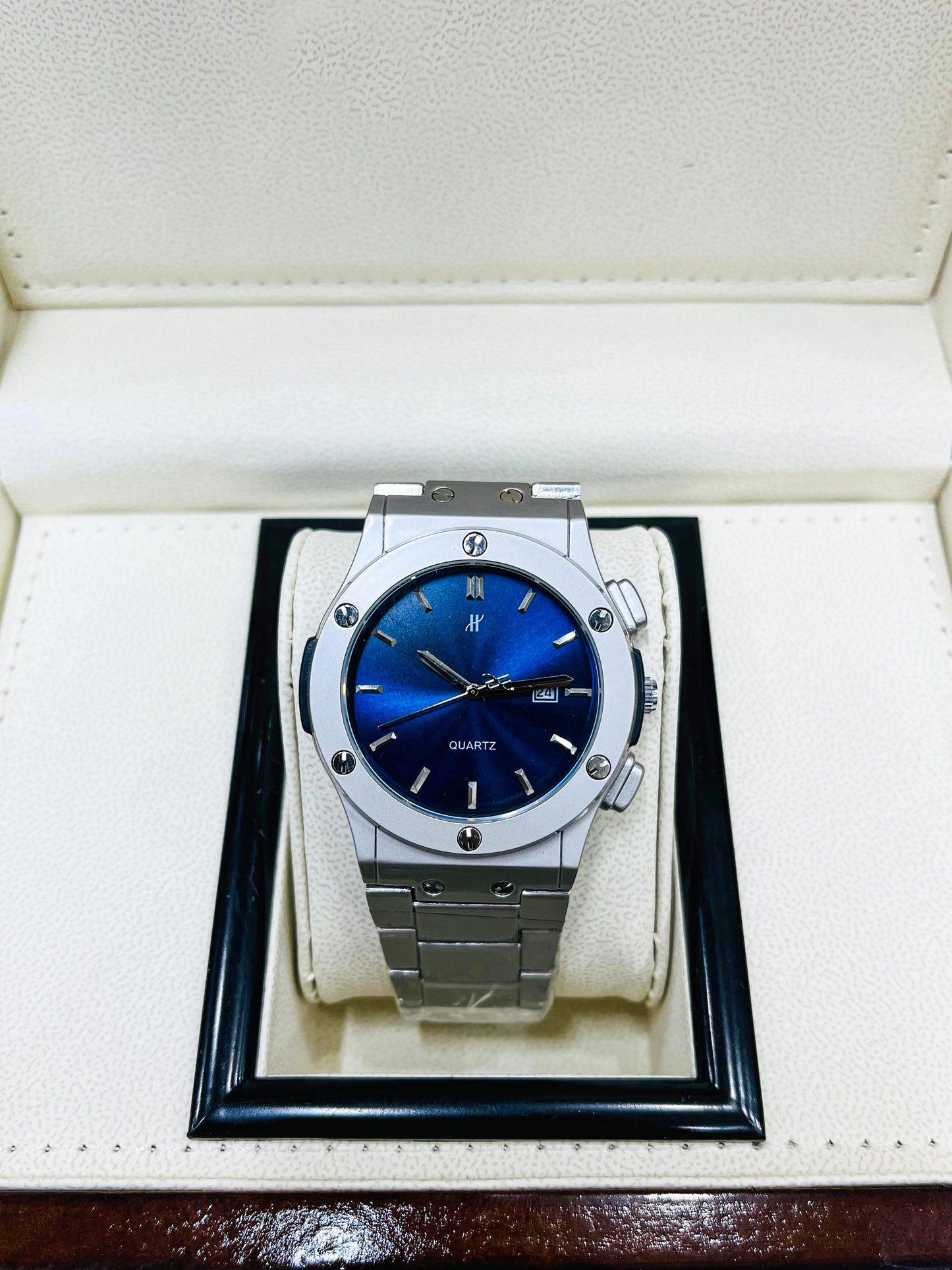 Imperial Swiss Quartz Blue Dial Stainless Steel Men’s Luxury Watch